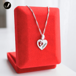 Srebrny Naszyjnik Serce Stópki z Imieniem Dziecka dla Mamy 925