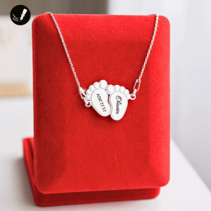 Srebrny Naszyjnik Stópki Dziecka dla Mamy 925