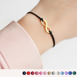 Złota Bransoletka z Nieskończonością na Sznurku 333