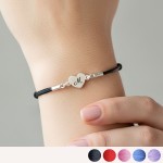 Srebrna Bransoletka z Małym Sercem na Sznurku 925