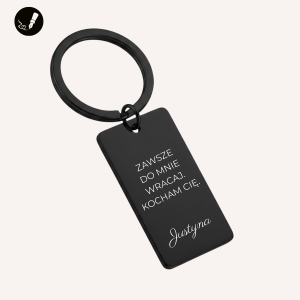 Personalizowany Czarny Brelok z Twoim Grawerunkiem