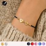 Bransoletka Dwa Małe Serca na Sznurku 925