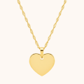 Złoty Naszyjnik z Zawieszką Serce Grawer