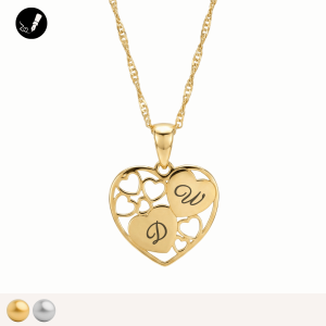 Naszyjnik z Sercami na Inicjały 925