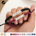 Bransoletki dla Par na Sznurku z Klasyczną Blaszką 925