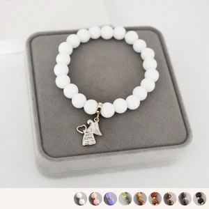 Bransoletka z Aniołkiem z Kamieni 925