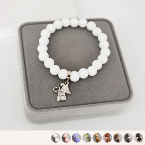 Bransoletka z Aniołkiem z Kamieni 925