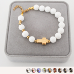 Złota Bransoletka Różaniec na Rękę z Kamieni Dziesiątka