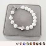 Srebrna Bransoletka Różaniec na Rękę z Kamieni Dziesiątka