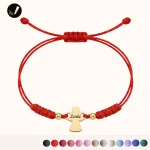 Złota Bransoletka z Aniołkiem na Sznurku 925