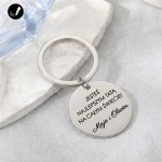 Personalizowany Srebrny Okrągły Brelok z Dowolnym Grawerunkiem