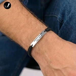 Srebrna Bransoletka Męska z Dowolnym Grawerunkiem 925